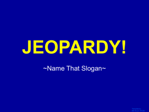 Jeopardy Game