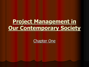 Project Management in Contemporary Society - Chapter 1