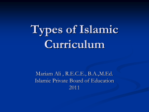 Types of Islamic Curriculum: A Presentation