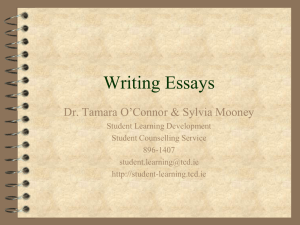 Essay Writing - Student Learning Development