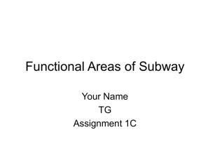 Subway Functional Areas: Assignment 1C