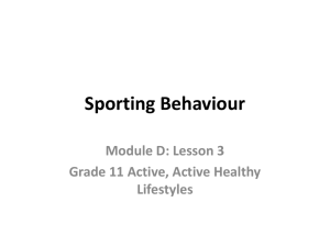 Sporting Behaviour: Ethics & Role Models in Sports