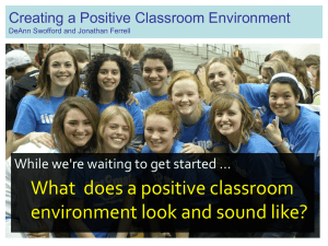 Creating a Positive Classroom Environment