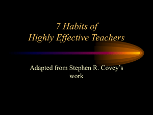 7 Habits of Highly Effective Teachers Presentation