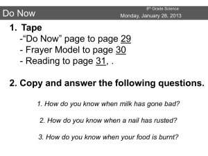 8th Grade Science: Physical & Chemical Changes Lesson
