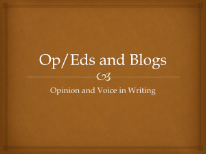 Op/Eds and Blogs