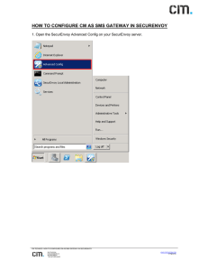 HOW TO CONFIGURE CM AS SMS GATEWAY IN SECURENVOY