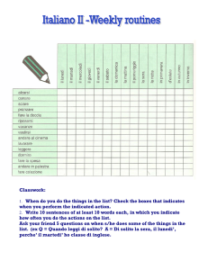Routine Settimanali Italiane: Compiti in Classe e a Casa