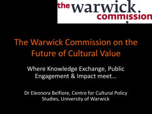 The Warwick Commission on the Future of Cultural Value