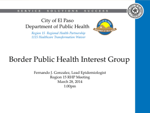 El Paso Public Health GIS Capabilities: Border Health Research