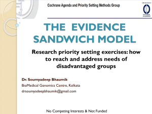 Evidence Sandwich Model: Research Priority Setting