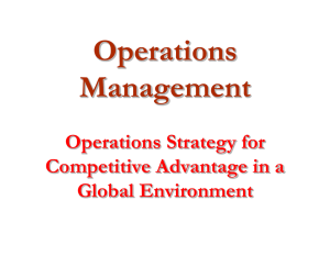 Operations Strategy: Competitive Advantage in Global Environment