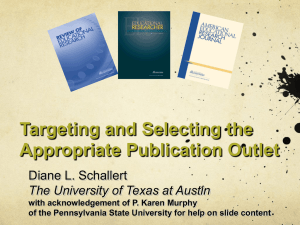 Targetting and Selecting Appropriate Journals