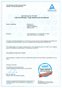 LGA-Certificate: Type tested and monitored