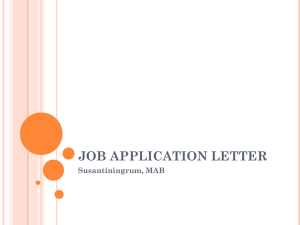 JOB APPLICATION LETTER