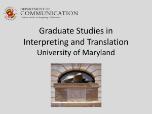 Graduate Studies in Interpreting and Translation – University of