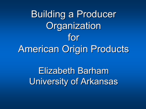 Building a Producer Organization for American Origin Products