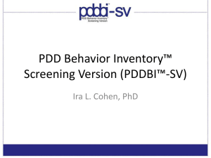 PDDBI-SV: Autism Screening Tool Overview