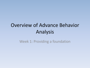 Overview of Advance Behavior Analysis