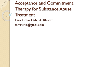 Acceptance and Commitment Therapy for Substance