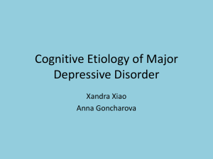 Cognitive Etiology of MDD - XX and AG