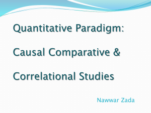 Causal-Comparative & Correlational Studies: Quantitative Research