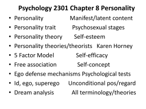 Psychology 2301 Chapter 11 Personality