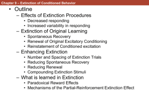 Extinction of Conditioned Behavior: Psychology Presentation
