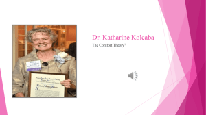 Dr. Katharine Kolcaba's Comfort Theory: Nursing Presentation