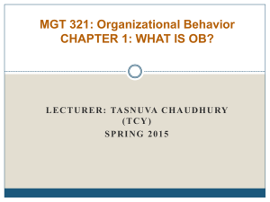 MGT 201: Organizational Behavior Section: 1 & 6