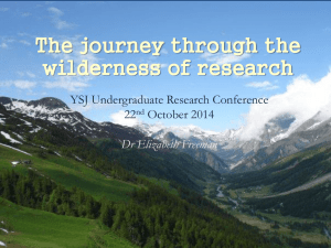 `The journey through the wilderness of research`, Dr Lizzie Freeman