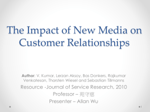 The Impact of New Media on Customer Relationships