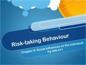 Year 11- Risk Taking Behaviour - ITL