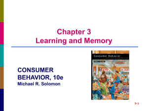 Consumer Behavior: Learning and Memory Presentation