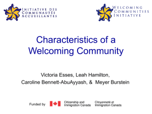 Welcoming Communities: Key Characteristics & Integration