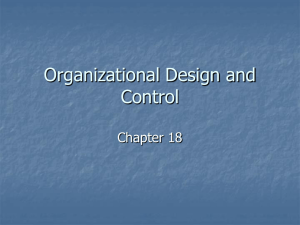 Chapter 18: Organizational Design and Control