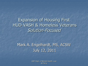“Housing First” Model - Florida Partners in Crisis