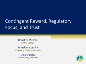 Contingent Reward, Regulatory Focus, and Trust