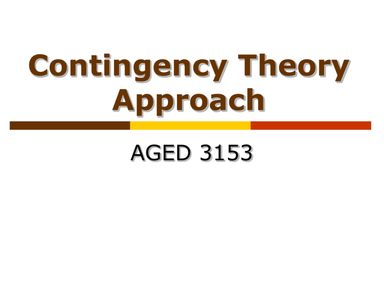 Contingency Theory Approach 5042