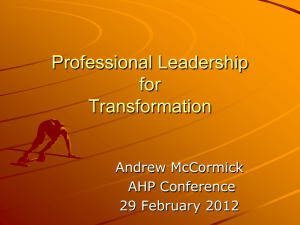 Leadership for the Future - Department of Health, Social Services