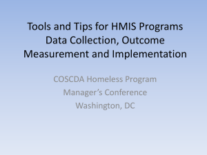 Tips and Tools for Homeless Programs Data Collection