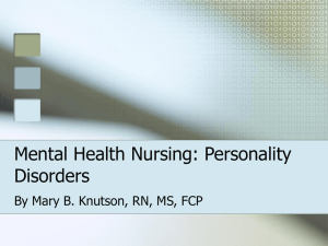 Mental Health Nursing: Anxiety Disorders