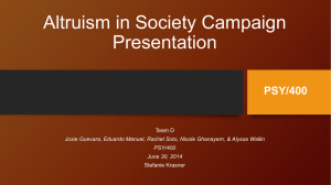 Altruism in Society Campaign Presentation PSY/400