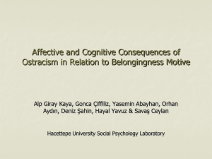 Ostracism: Affective & Cognitive Consequences Presentation