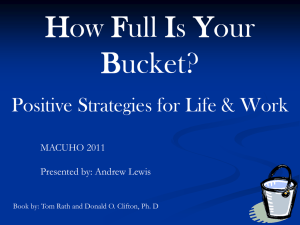 How Full Is Your Bucket? Positive Strategies for Life