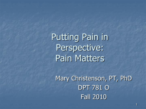Putting Pain in Perspective