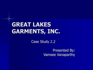 GREAT LAKES GARMENTS, INC