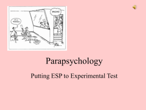Parapsychology - Vista del Lago High School