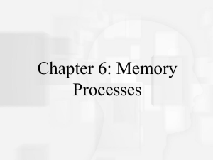 Memory Processes: Encoding, Storage, Retrieval - Cognitive Psychology