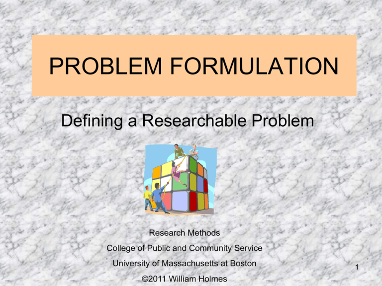 Problem Formulation in Research: A Guide